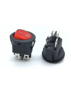 اشتري KNP  KCD1-2 220V AC 4 Pin Red Round Rocker Switch is a compact and reliable switch designed for controlling electrical devices This switch features a distinctive red round rocker button for clear visibility and ease of use. في الامارات