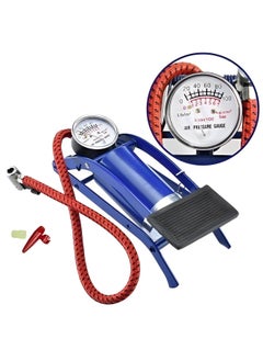 Buy High Pressure Foot Pump | Bike Motorbike Inflation Pump with Pressure Gauge | Foot Pedal Inflator Single Barrel Cylinder Air Pump | Inflation Pump for Personal Use in UAE