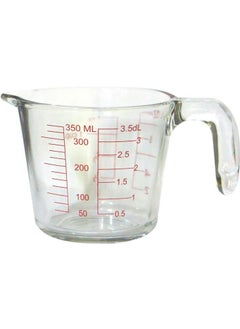 Buy 1-Piece Transparent Glass Measuring Cups with Handle Ideal to Measure Ingredients (350ml) in UAE