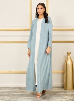 اشتري Linen Look Open Front Abaya في السعودية