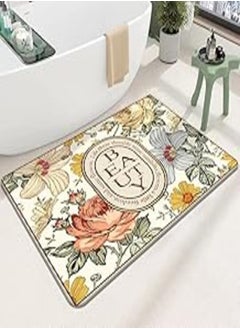 اشتري LESTER Anti-Slip Bathroom Mat rectangle shape flowers design multi-colors 50x80cm في مصر