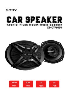 Buy Xplod Car Speaker Music Speaker 3 Way 60W/420W Max 6x9" Coaxial Flush Mount 2 Pcs Set SONY XSGTF6939 in Saudi Arabia