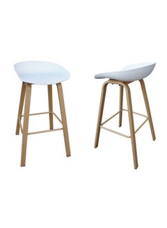 Buy Ultimate Eames Style Seat Height Bar Stool - White in UAE