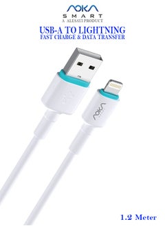 اشتري USB-A To Lightning Fast Data Charging Cable AC-W102L - White في السعودية