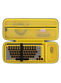 Buy Hard Carrying Case Compatible With Logitech Pop Keys Mechanical Wireless Keyboard And Pop Wireless Mouse Combo Mesh Zipper Bag For Cables Batteries Emoji Keys Black Plus Blast Yellow Case Only in Saudi Arabia