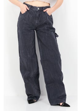 اشتري Women Regular Fit Dark Wash Non-Stretchable Denim, Grey في الامارات