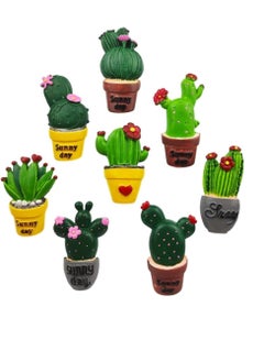 Buy 8 pcs/Set 3D Resin Refrigerator Magnets Series Home Decor Fridge Magnetic Stickers Photo Office Message Kitchen Accessories (Cactus Series) in Saudi Arabia