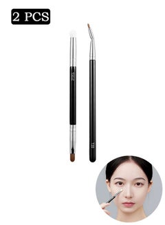 Buy 2 Pcs Concealer Brush Set, Dual-ended Concealer Makeup Brush, Fine Angled Bent Detail Concealer Brush in Saudi Arabia