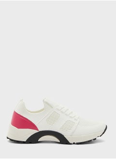 Buy Colour Detail Knit Pu Sneaker in UAE