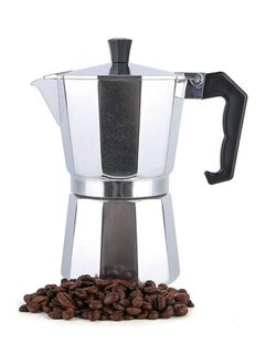 Buy 6 Cups 300ml Turkish Coffee Maker Italian Espresso Moka Coffee Pot Octagonal 300.0 ml 1000.0 W SQ-0082401 Silver/Black in UAE