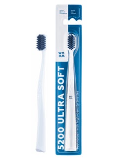 Buy WOOM Toothbrush 5200 Ultra Soft for Sensitive Teeth and Gums, White in UAE