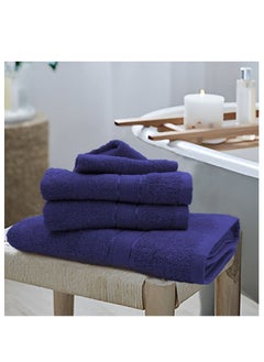 اشتري Daffodil (Navy Blue) Premium Bath Towel (70x140 Cm-Set of 1) 100% Cotton, Highly Absorbent and Quick dry, Hotel and Spa Quality Bath linen with Stripe Diamond Dobby-500 Gsm في الامارات