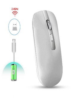 اشتري Sagit Rechargeable 2.4G Wireless Mouse Metal Noiseless Silent  Mouse في الامارات