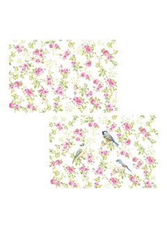 Buy Spring Time Table Mat, Off White, Green & Purple, 45 x 30 cms in UAE