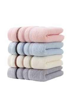 Buy 4 Pieces Thickened Face Towel Cotton Soft Absorbent Household Towel (4 colors: 33*70cm) in Saudi Arabia