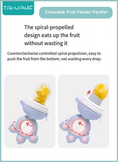 Buy Soft Chewable Rotate Push Silicone Fresh Food Teething Nipple Feeder Pacifier And Baby Fruit Sucker in UAE