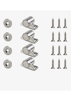 اشتري Magnetic Cabinet Door Catch with Magnets for Cabinet Door Latch Closer Cabinet Magnetic Catch for Kitchen Closet Door Closing Magnetic Door Catch Closer 4 Pack Silver Color في الامارات