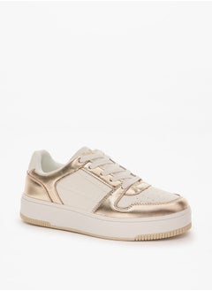 Buy Women's Perforated Sneakers with Lace-Up Closure in Saudi Arabia