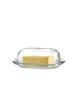 Buy Butter and Cheese Glass Dish with Glass Cover -(15.5*9*7cm) in Egypt