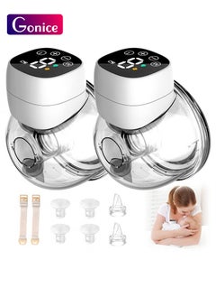 Buy Wearable Breast Pump, Low-Noise and Painless Hands Free Electric Breast Pump with 3 Mode & 9 Levels, 24mm Default and Come  (White-Double) in Saudi Arabia