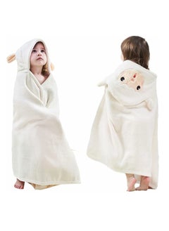 اشتري Hooded Towels For Kids 3-13 years, Premium Beach Or Bath Towel, Rabbit design, Ultra Soft, and Extra Large, 100% Cotton Children's Swimming/Bath Towel with Hood (88x150 cm, White) في السعودية