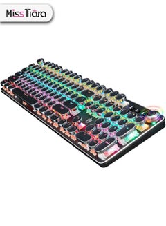 Buy K820 Multimedia Mechanical Keyboard Retro Punk Button Keycap RGB Mechanical Keyboard Computer Game Wired Keyboard in UAE