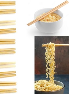 Buy 10 Pairs Reusable Bamboo Chopsticks - Lightweight Food Grade for Sushi, Rice Noodles and Asian Dishes in Egypt