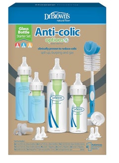 Buy PP "Options" Narrow-Neck Bottle BLUE Gift Set (3x 8 oz/250 ml bottle, 2x 4 oz/120 ml bottle, 1x Blue Flexees Teether, 2x L2 nipples, 2x L3 nipples, 1x Blue bottle brush, 2x travel caps, 3x cleaning br in Saudi Arabia
