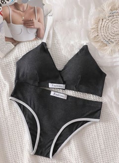 Buy Dark Gray Bikini Set Including Bra and Bottoms in UAE