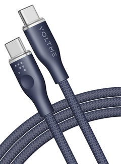 اشتري 100W E-Marker 5A USB C to USB C Cable 1m, Powerlink Rugg Double Nylon USB Type C Charging Cable for iPhone 15 Pro Max/MacBook Pro 2020/2021/iPad Pro 2021/2020/iPad Air 4/5/Galaxy S21/Pixel/Huawei في الامارات