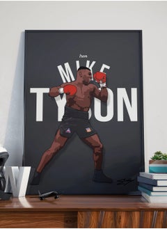 Buy Mike Tyson Boxing Poster with Frame 30x40cm in UAE