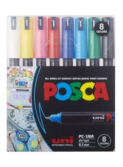 اشتري Posca Acrylic Paint Pens Set 8PCS Ultra fine size 0.7mm في الامارات