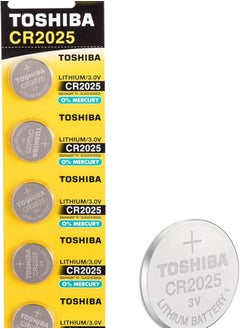 Buy Toshiba 3V Lithium Coin Cell Battery Pack of 5 batteries (CR2025) in UAE