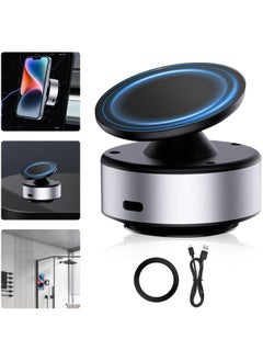 Buy Necomi Vacuum Magnetic Phone Holder, a 360 ° Rotating Magnetic Car Mounted Double-Sided Phone Holder, Suitable for Driving, Makeup, Fitness,Compatible with Metal, Glass Surfaces, Walls (Silvery) in UAE