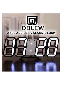 Buy 3D LED Digital Desktop Alarm Clock Wall Desk Timer For Office Home Living Room Watch in UAE