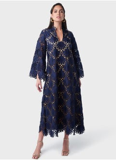 Buy Bell Sleeve Lace Kaftan in Saudi Arabia