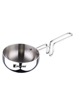 Buy Argent Triply Stainless Steel Tadka Pan with Stay Cool Long Handle for Spice Seasoning Frying Heating and Roasting 12 cm Silver Standard in UAE