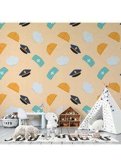 اشتري Set Of Hat Icons Of Various Professions Careers Fabric Wallpaper Covers An Area ​​Up To 4.2Mx3M With Adhesive And Smoothing Tool في مصر