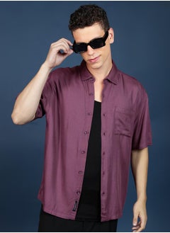 Buy Oversized Casual Shirt with Patch Pocket in Saudi Arabia