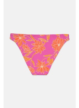 Buy Women 1 Pc Printed Bikini Bottom, Pink Combo in UAE