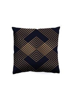 Buy Majestic Filled Digital Printed Cushion-Navy/Gold 45X45 Cm in UAE