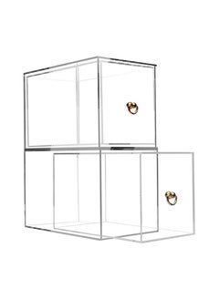 Buy Creative Planet Acrylic Storage Organizer Drawers for Cosmetics, Sunglasses, Makeup  (2 Level XL) in UAE