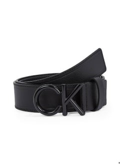 Buy Men's Ck Metal Buckle Belt - Leather, Black in Saudi Arabia