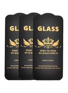 Buy G-Power 9H Tempered Glass Screen Protector Premium With Anti Scratch Layer And High Transparency For Iphone 14 Pro Set Of 3 Pack  6.1" - Black in Egypt