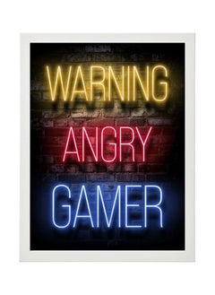 Buy Warning Angry Gamer Neon Wall Art Poster Frame in Egypt