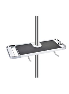 Buy ABS Bathroom Shelf Rack Shower Caddy Wall Mount Holder, No Drilling Shower Organiser for Shampoo Soap with 19-25mm Rail and Double Hook for 19mm-25mm Shower Rail Black in Saudi Arabia