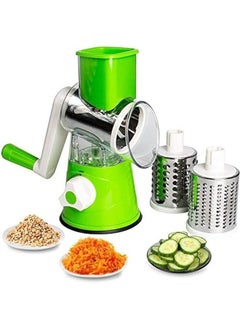 Buy Manual Tabletop Drum Cheese Grater, 3 In 1 Rotary Shredder Slicer Grinder For Cucumber Nut Potato Carrot Cheese, Vegetable Salad Shooter,Assorted Color in Saudi Arabia