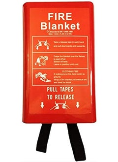 اشتري Fire Blanket Fiberglass Fire Emergency Blanket Suppression Blanket Flame Retardant Blanket Emergency Survival Safety Cover for Kitchen Home House Car Office Warehouse (1.8M X 1.8M Box Type) في الامارات