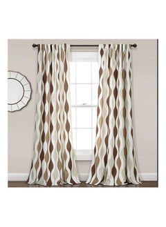 Buy Linen Velvet Fabric Light-Filtering Window Curtain With Back Tab Design 1 Pcs in Egypt