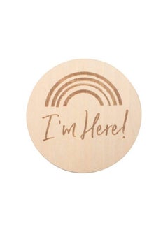 Buy I'M Here Wooden Monthly Milestone Photo Cards Baby Announcement Cards Photo Prop Milestone Discs Pregnancy Journey Milestone Markers Light Wood in UAE